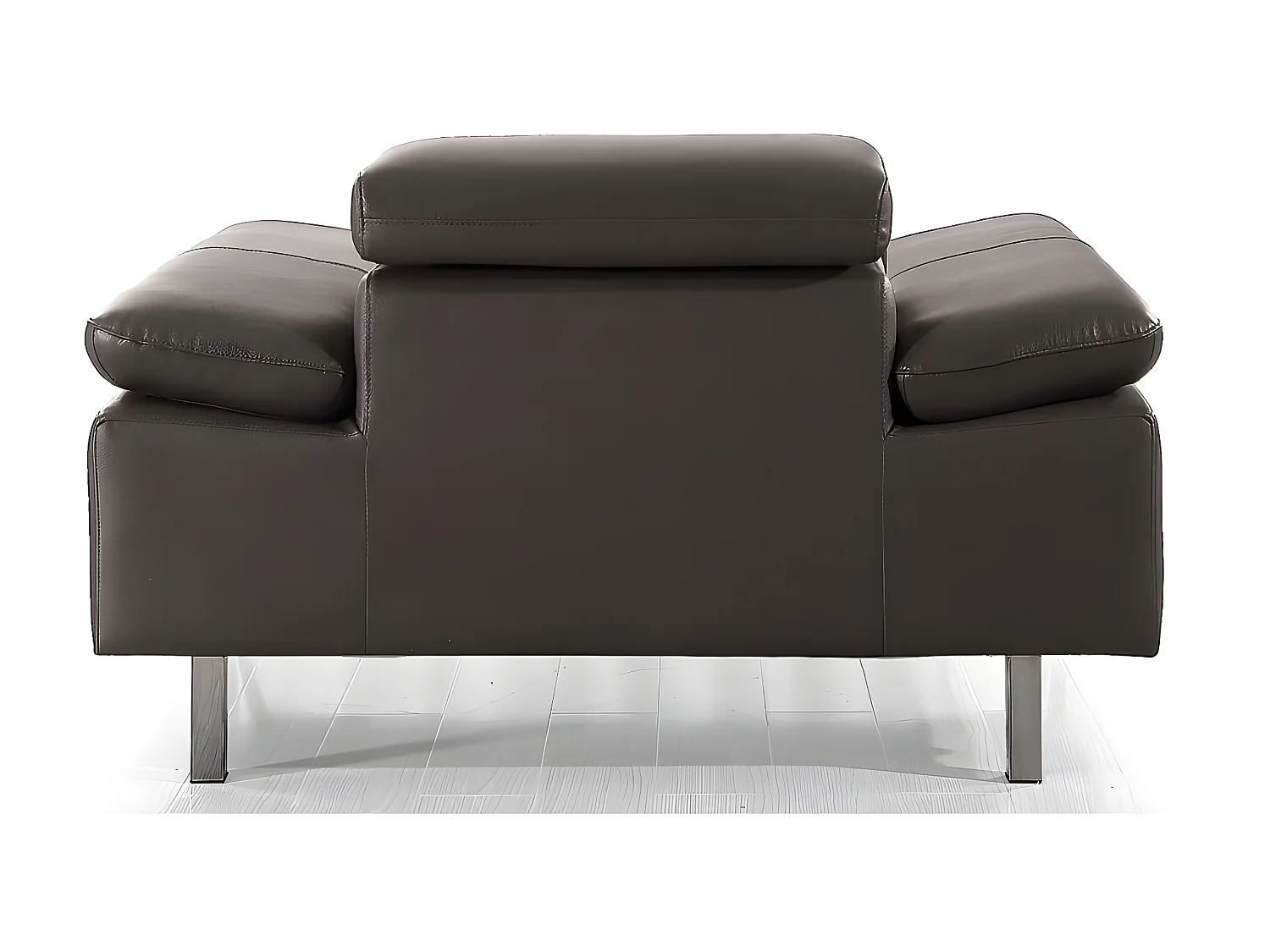 Fauteuil cuir Design LYAM Marron