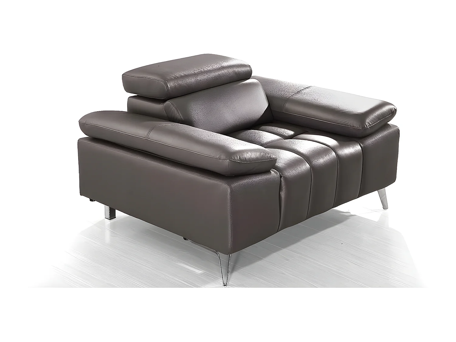 Fauteuil cuir Design LYAM Marron