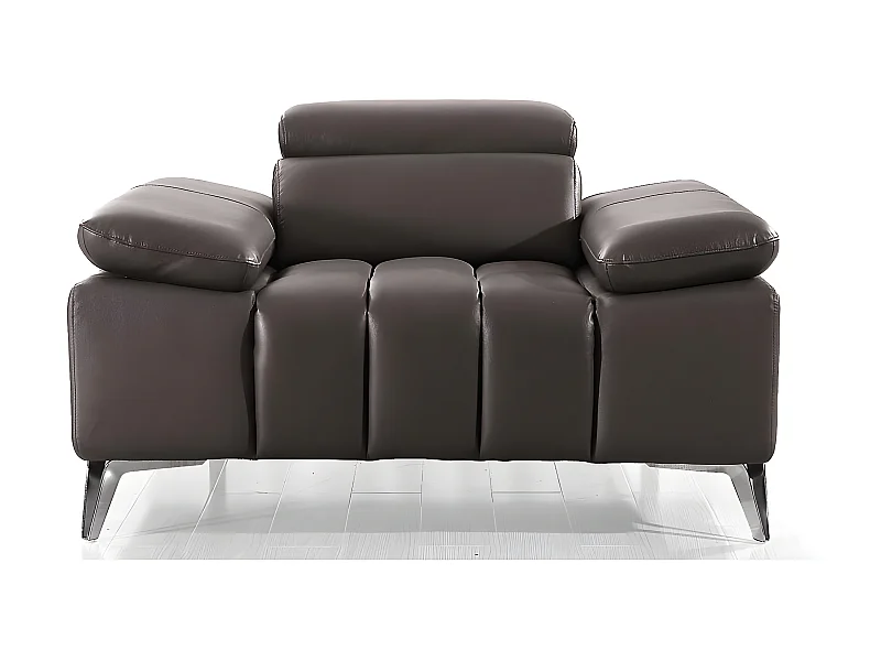 Fauteuil cuir Design LYAM Marron