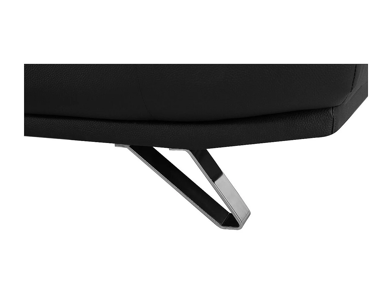 Canapé d'angle en cuir LUKA Noir - Angle Droit