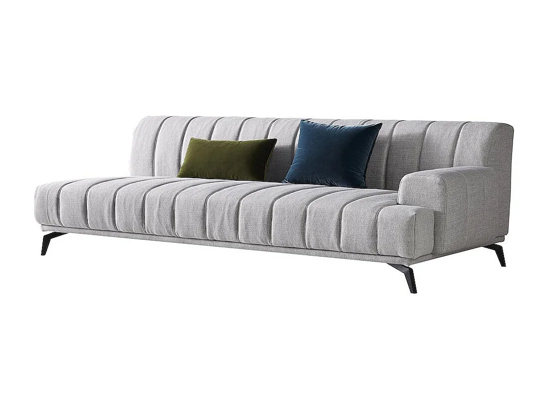 Canapé d'angle gauche en tissu gris - CAIRO - Angle Gauche