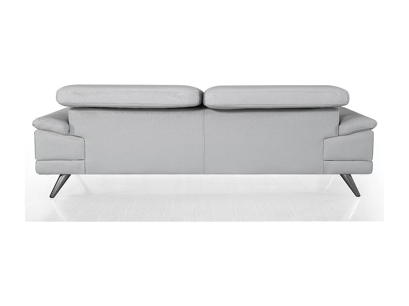 Canapé 2 places Cuir LENA Gris - Angle Droit