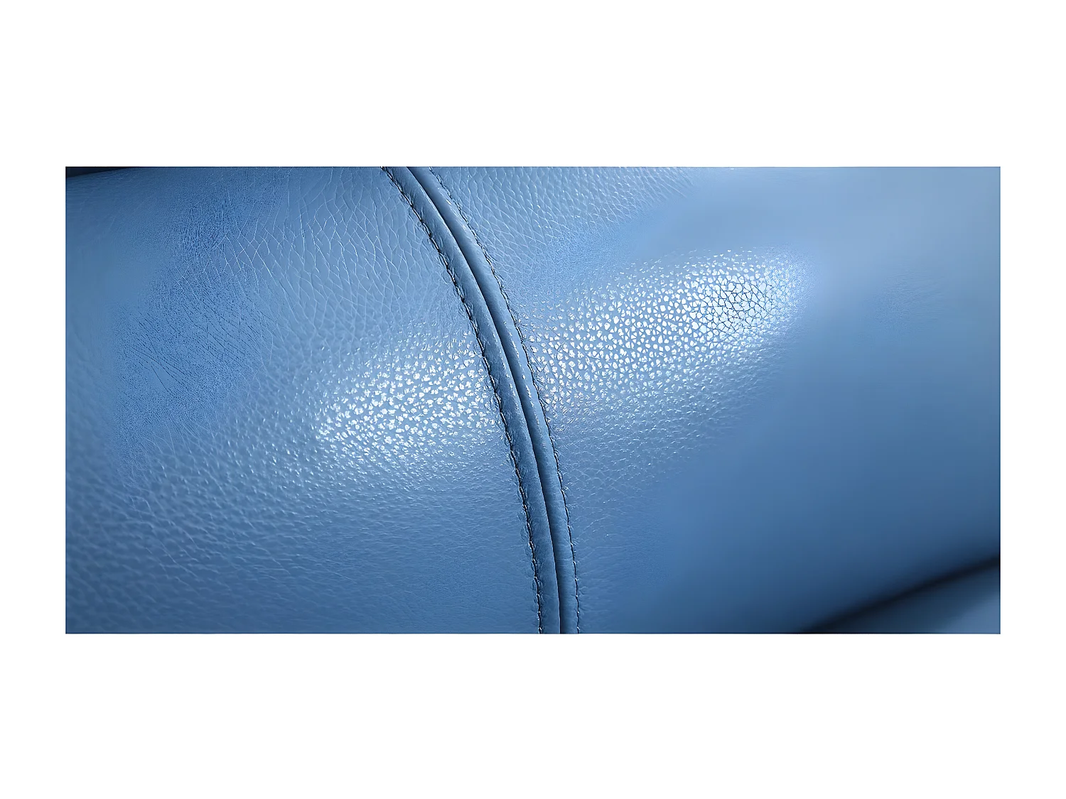 Canapé d'angle en cuir PALMA Bleu - Angle Gauche