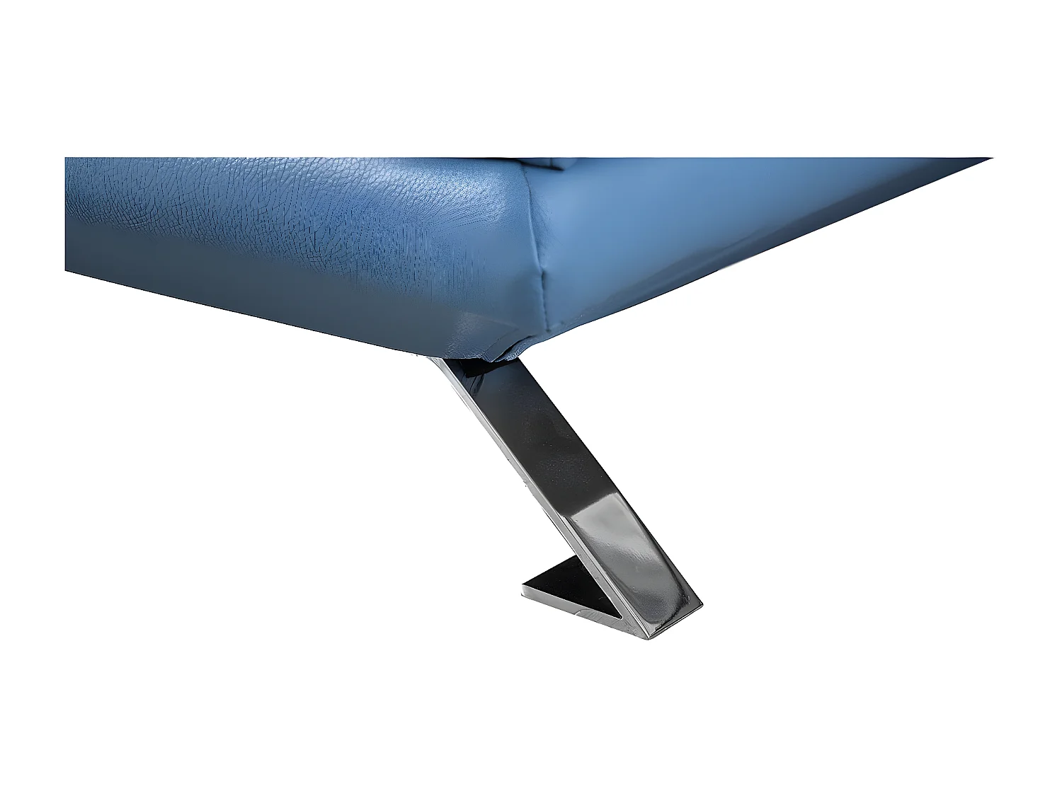 Canapé d'angle en cuir PALMA Bleu - Angle Gauche