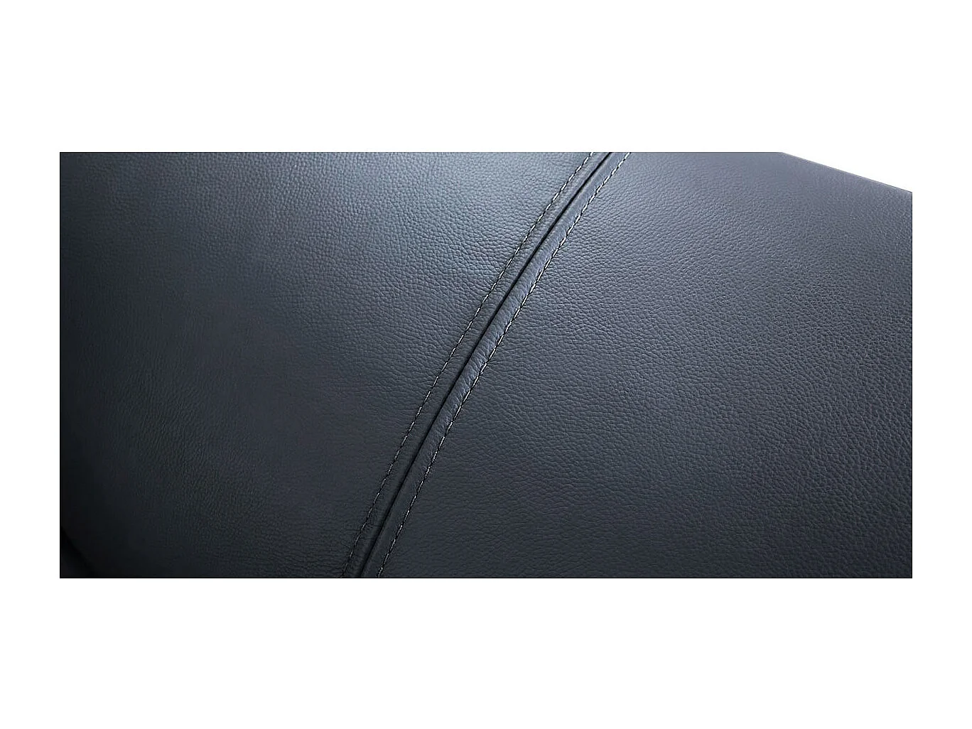 Canapé d'angle en cuir ELEA Bleu gris - Angle Gauche