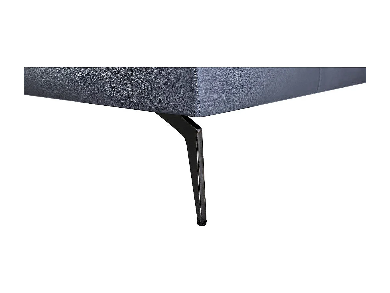 Canapé d'angle en cuir ELEA Bleu gris - Angle Gauche