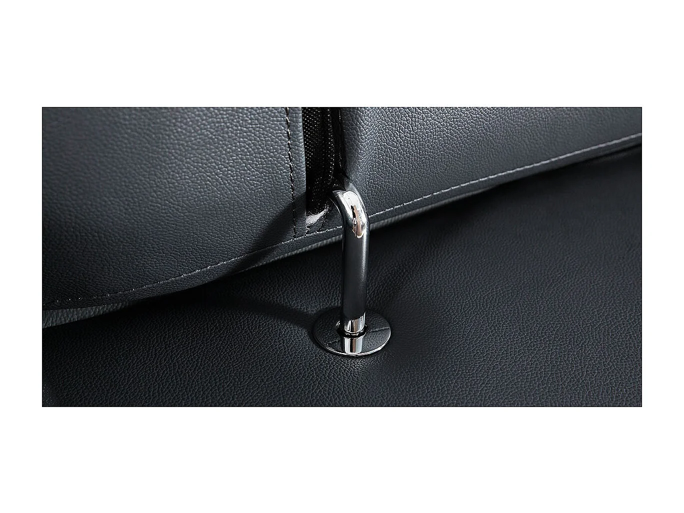 Canapé d'angle en cuir ELEA Bleu gris - Angle Gauche