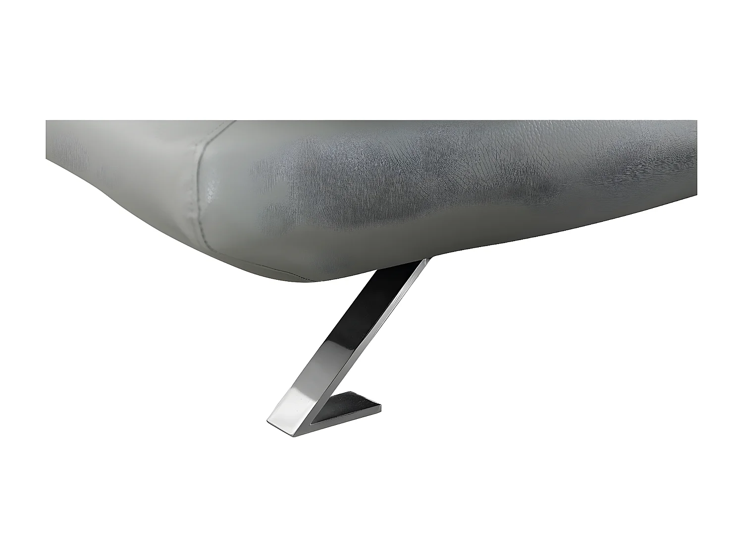 Canapé d'angle en cuir PALMA Gris perle - Angle Gauche