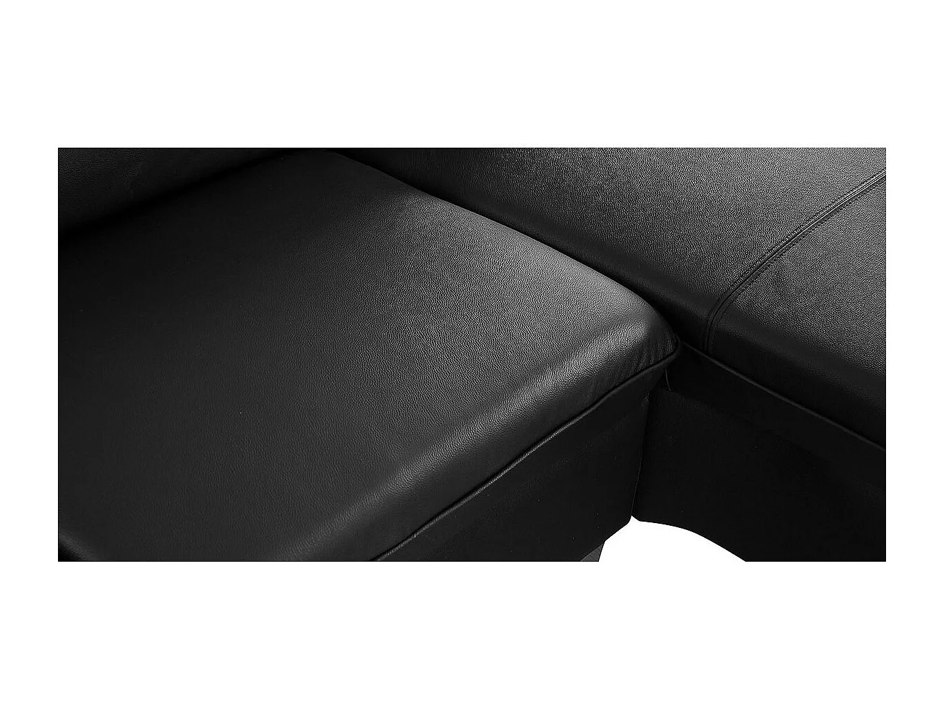 Canapé d'angle en cuir ALIX Noir - Angle Droit