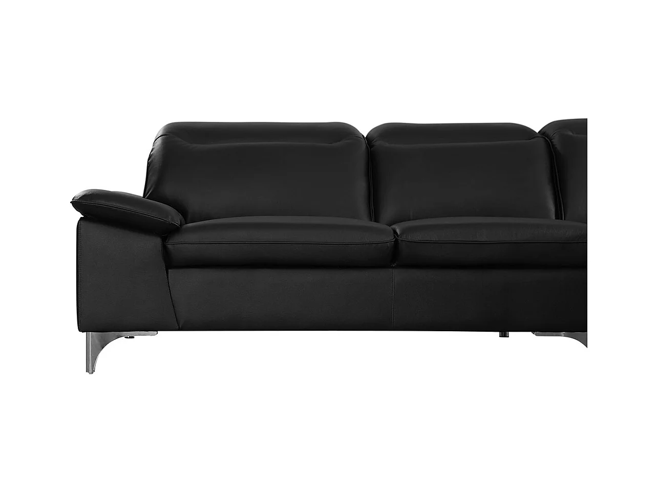 Canapé d'angle en cuir ALIX Noir - Angle Droit