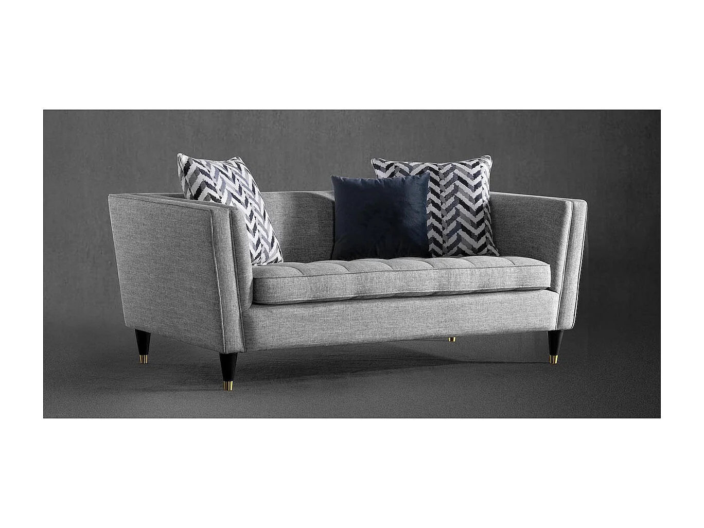 Canapé 2 places en tissu GRIGIO - Gris clair
