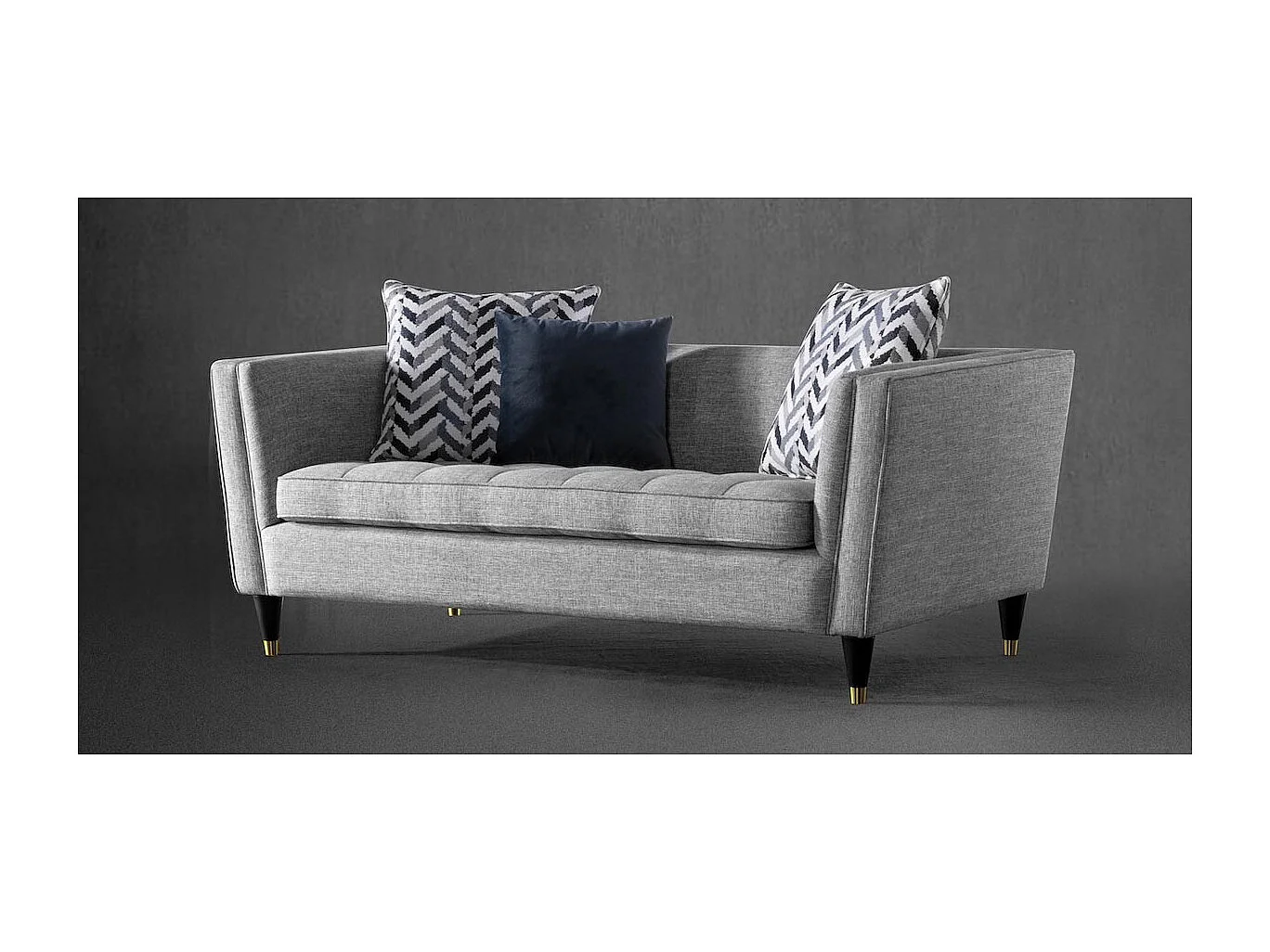 Canapé 2 places en tissu GRIGIO - Gris clair