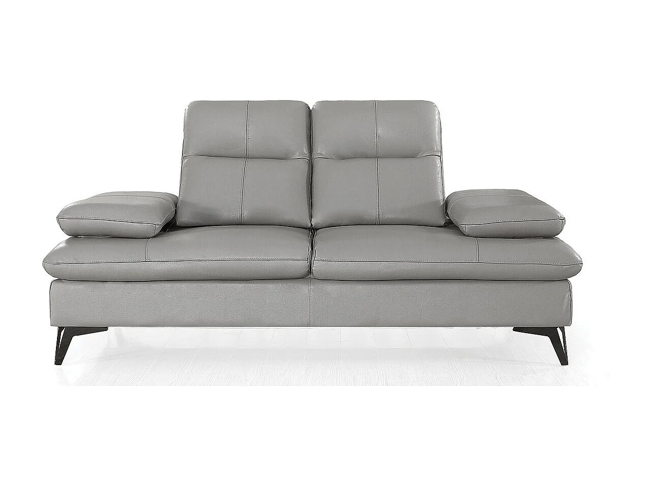 Canapé 2 places Cuir  avec dossier avance-recul IRIS Gris - Angle Droit