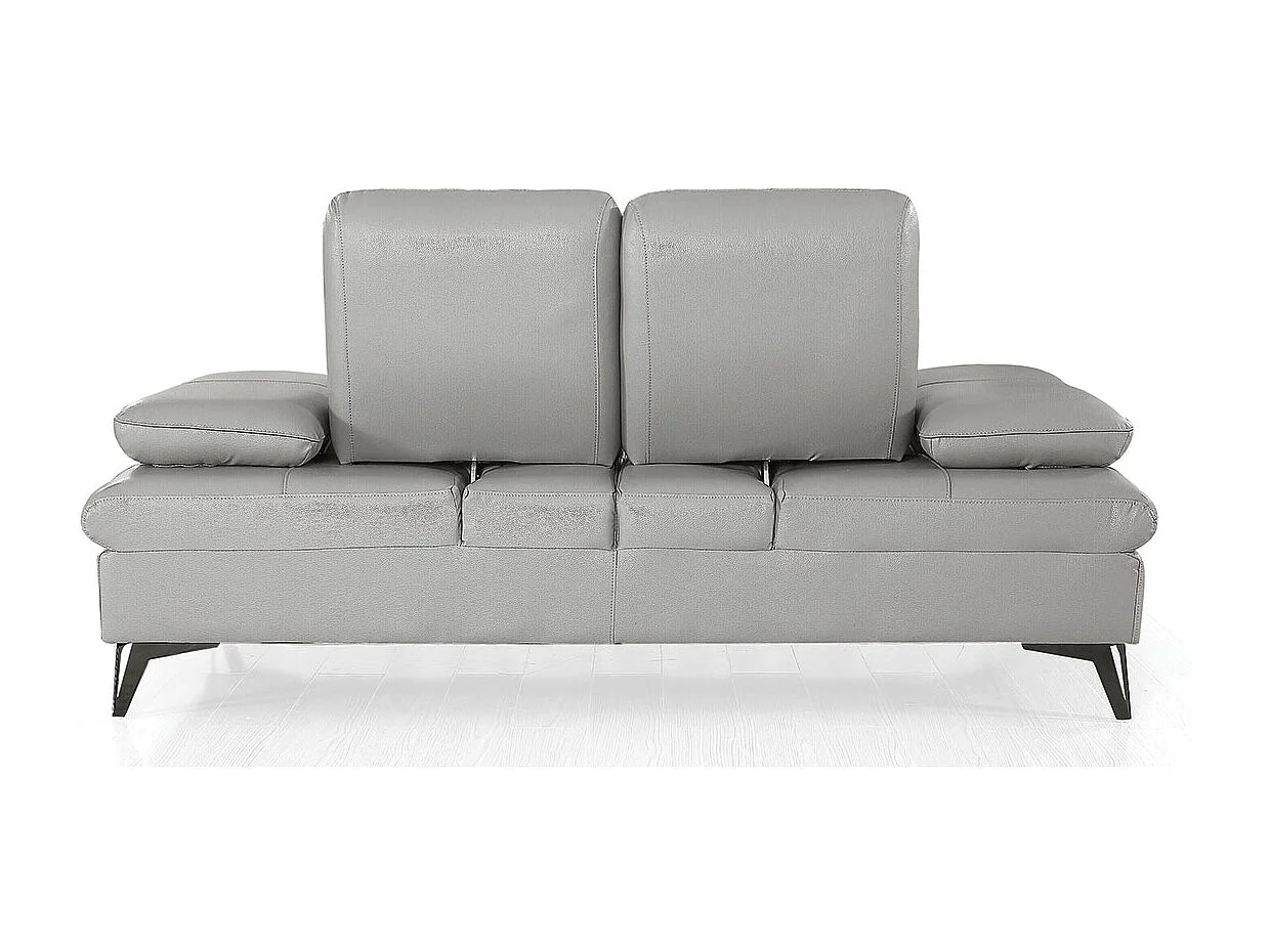 Canapé 2 places Cuir  avec dossier avance-recul IRIS Gris - Angle Droit