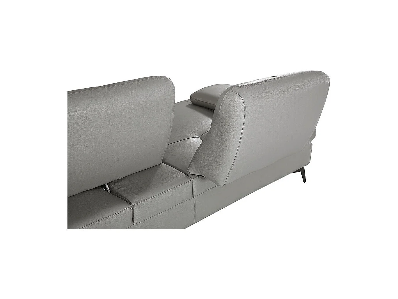 Canapé 2 places Cuir  avec dossier avance-recul IRIS Gris - Angle Droit