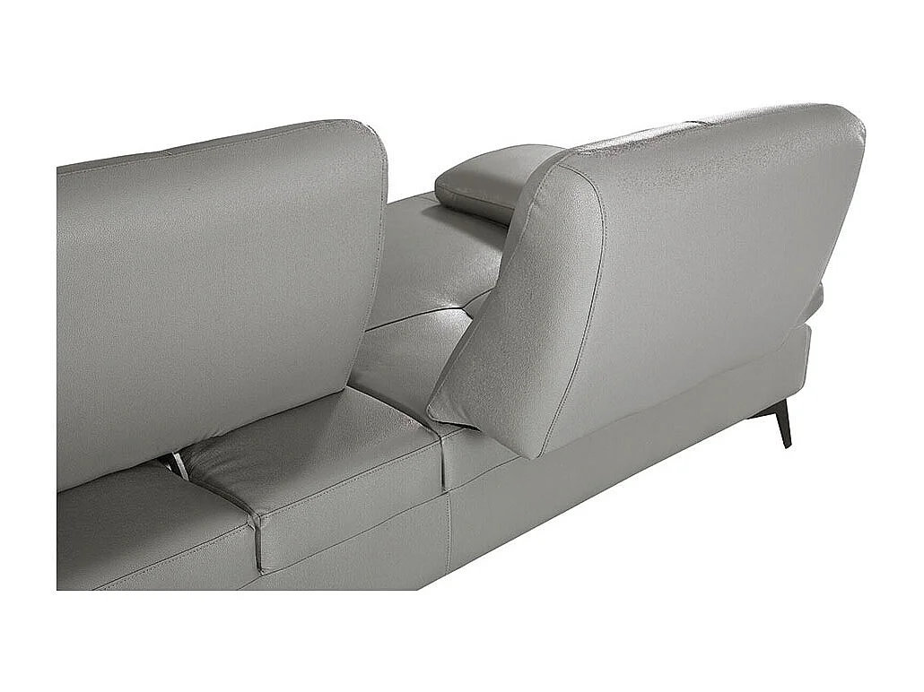 Canapé 2 places Cuir  avec dossier avance-recul IRIS Gris - Angle Droit