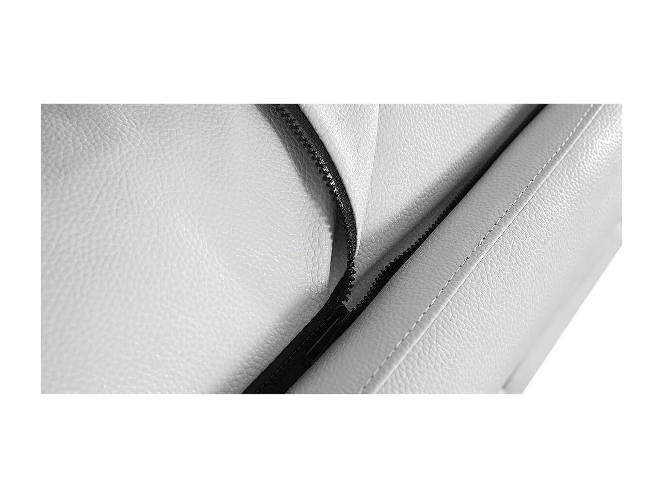 Canapé d'angle en cuir ELENA Gris perle - Angle Gauche