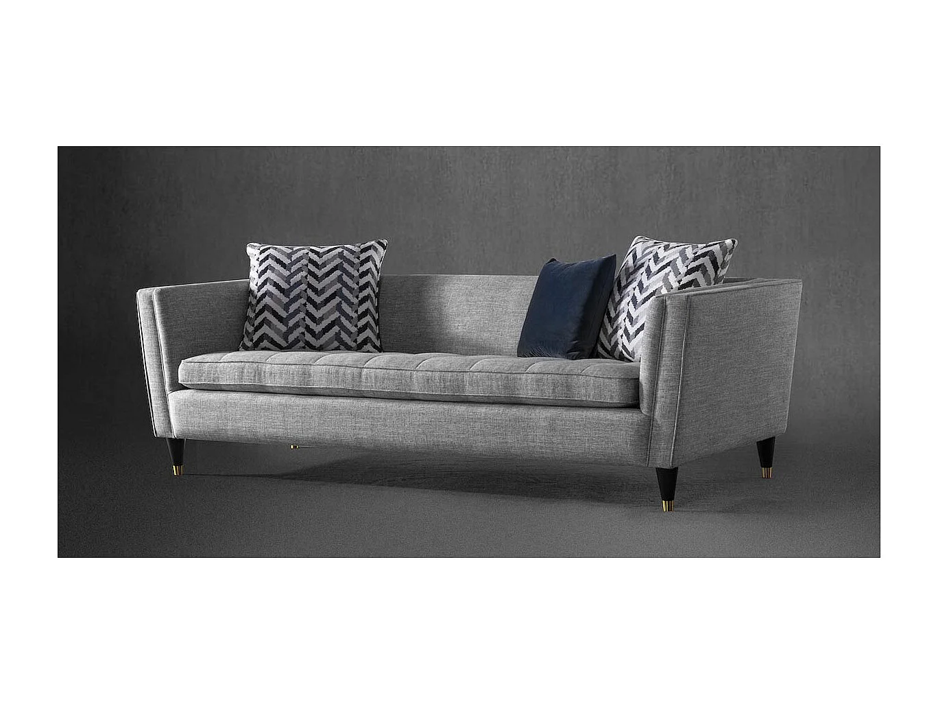 Canapé 3 places en microfibre gris clair GRIGIO