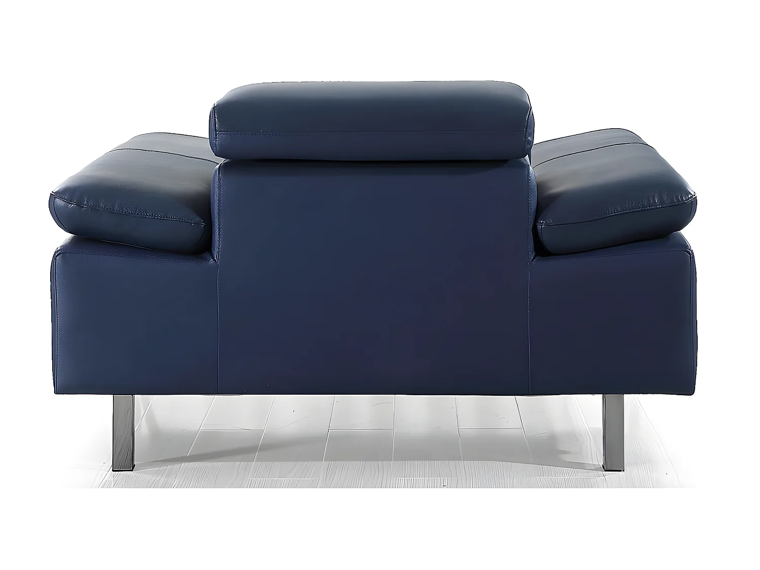 Fauteuil cuir Design LYAM Bleu