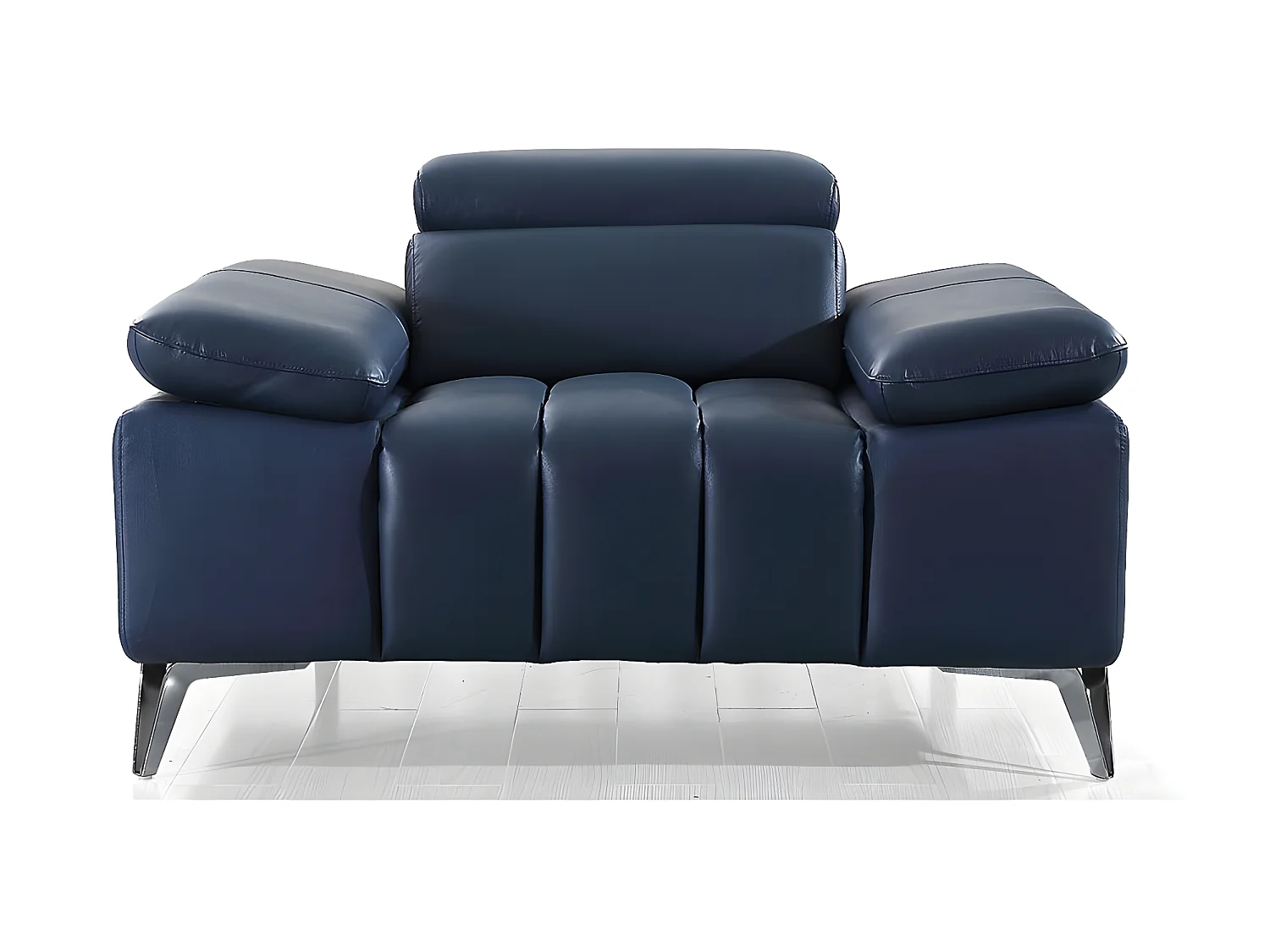 Fauteuil cuir Design LYAM Bleu