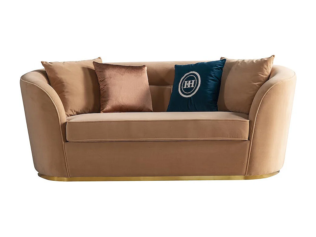 Canapé 2 places en velours KERN - Saumon