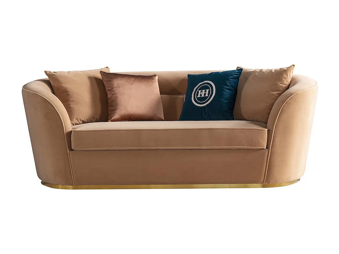 Canapé 3 places en velours KERN - Saumon