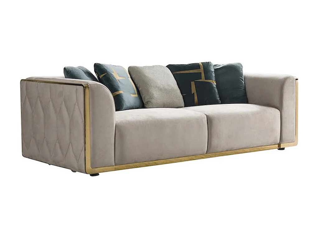 Canapé 3 places en velours JENNY - Beige