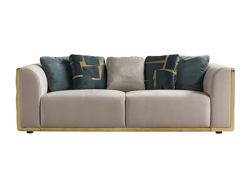 Canapé 3 places en velours JENNY - Beige