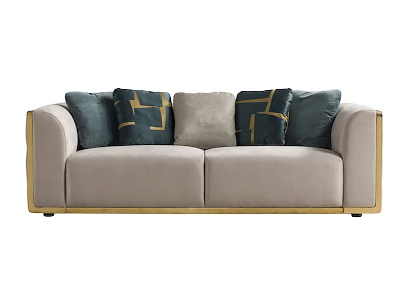 Canapé 3 places en velours JENNY - Beige