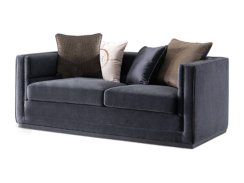 Canapé 2 places en velours KIRO - Gris souris