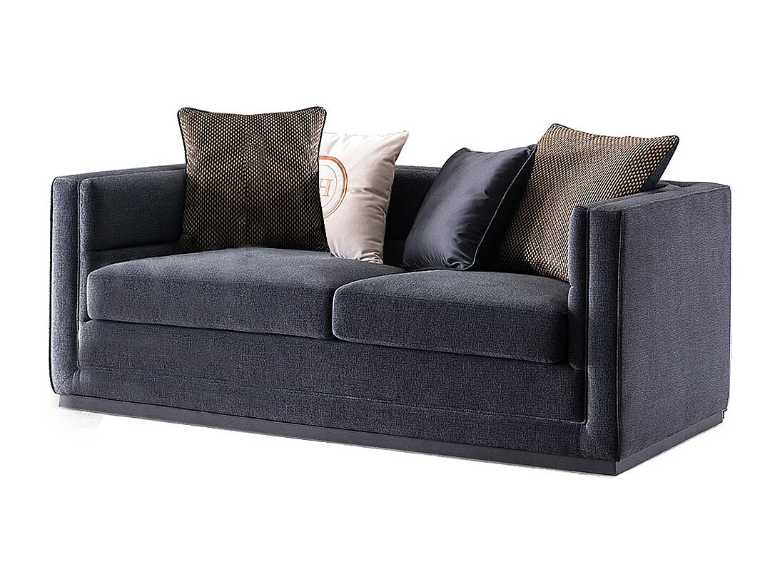 Canapé 2 places en velours KIRO - Gris souris