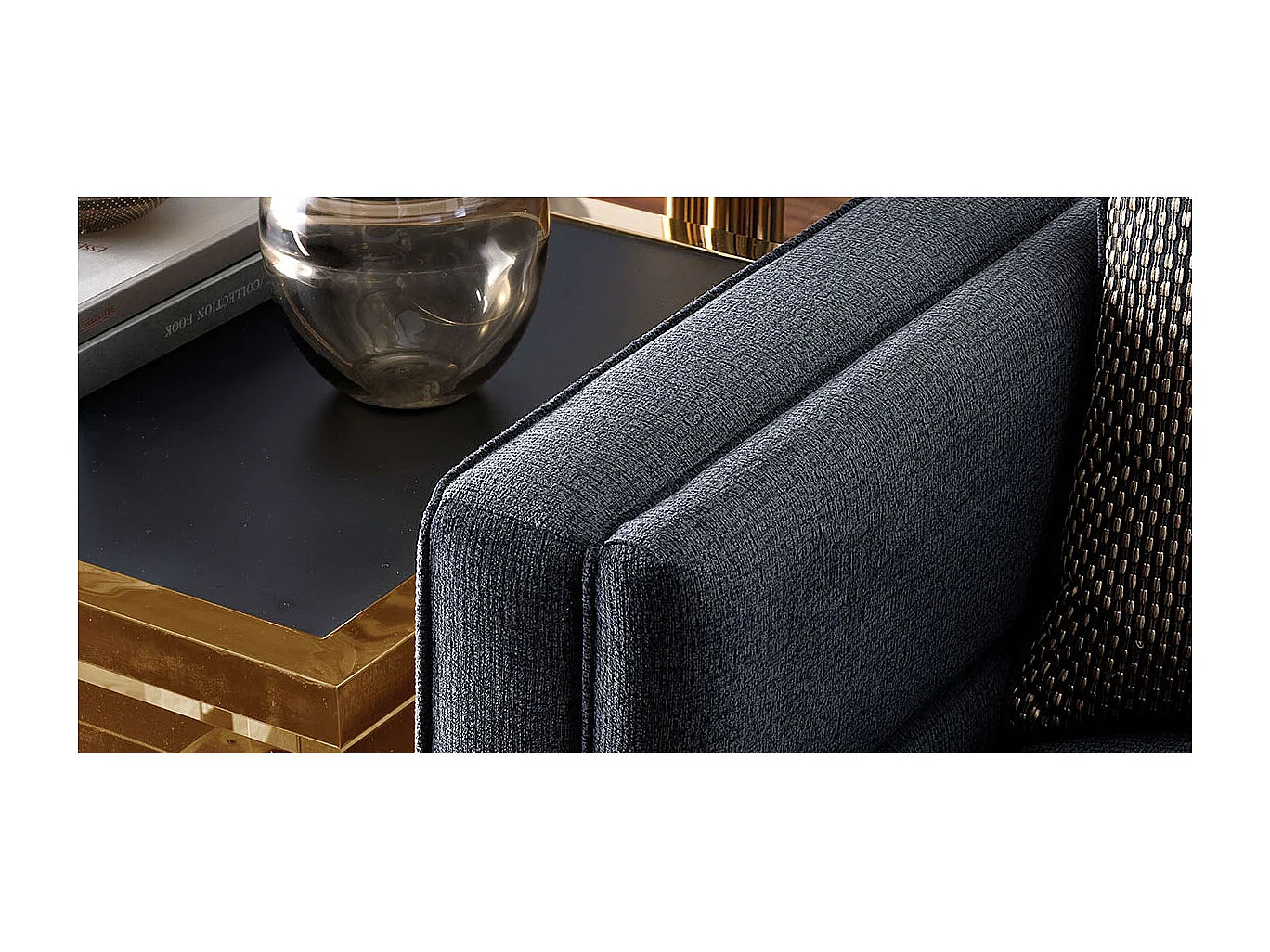 Canapé 2 places en velours KIRO - Gris souris