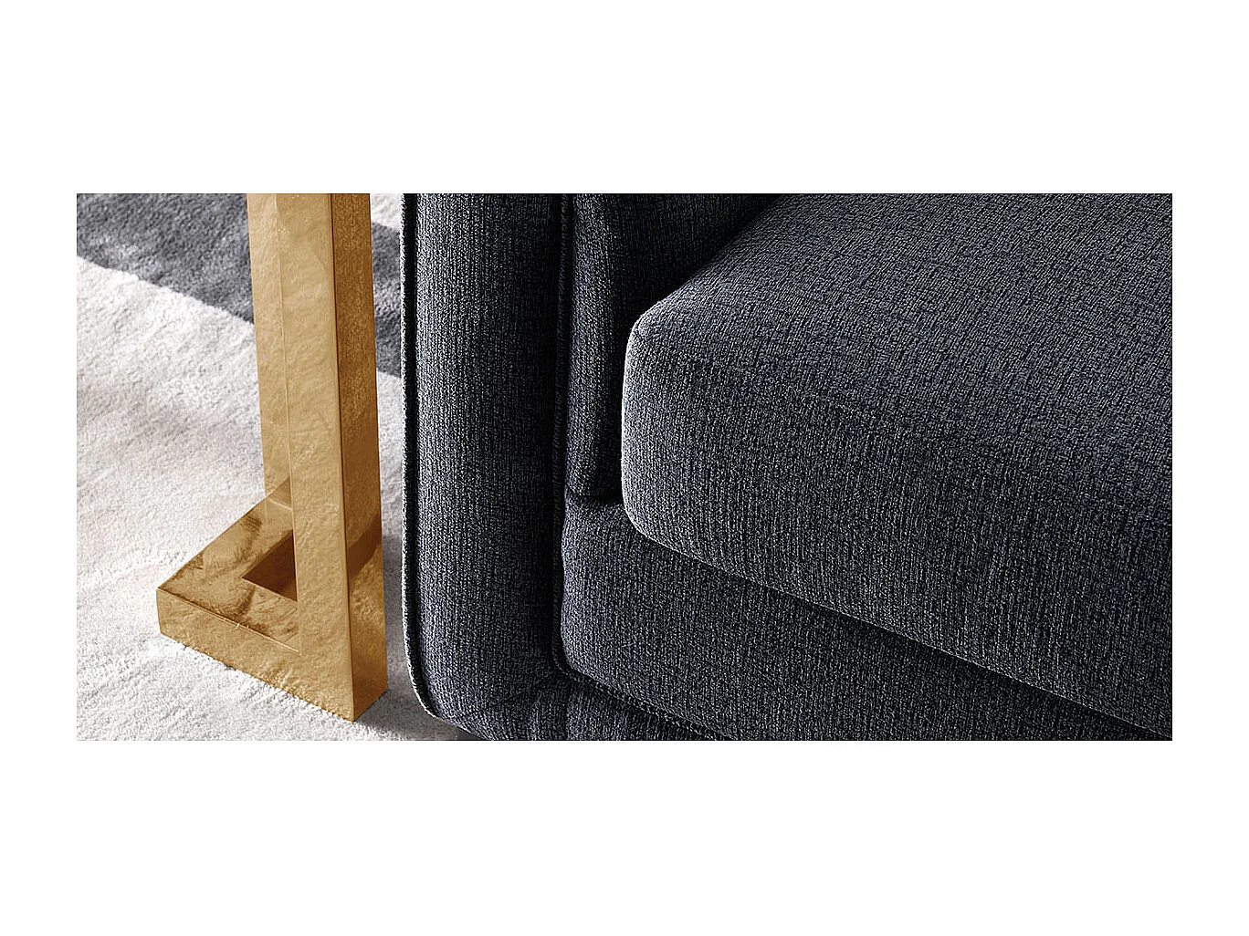 Canapé 2 places en velours KIRO - Gris souris