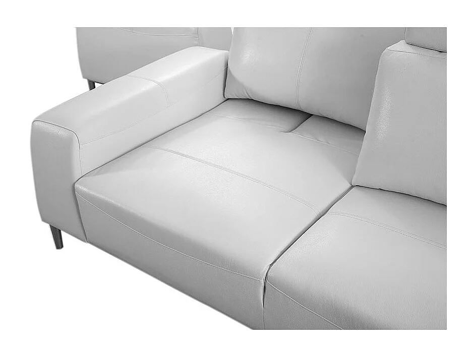 Canapé 3 places en cuir avec dossier avance-recul  LOOLAK Blanc