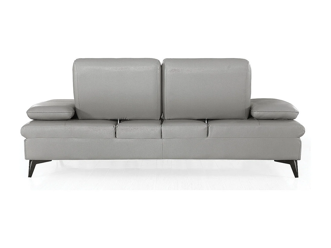 Canapé 3 places Cuir avec dossier avance-recul IRIS Gris - Angle Droit