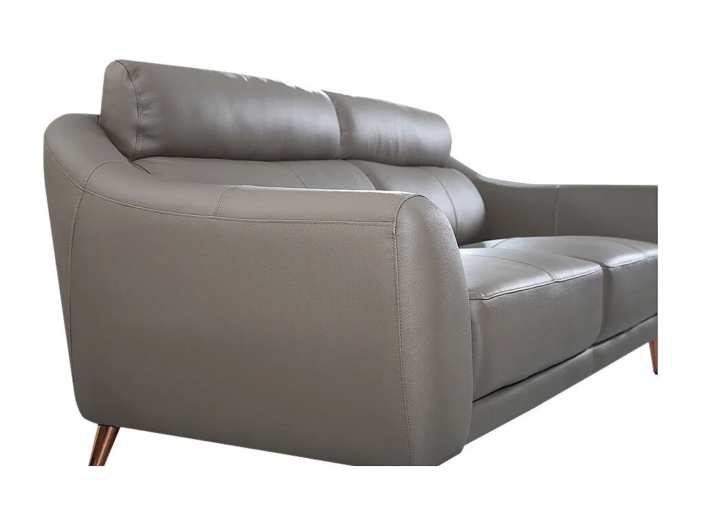 Canapé 2 places en cuir SIANNA Marron - Angle Droit