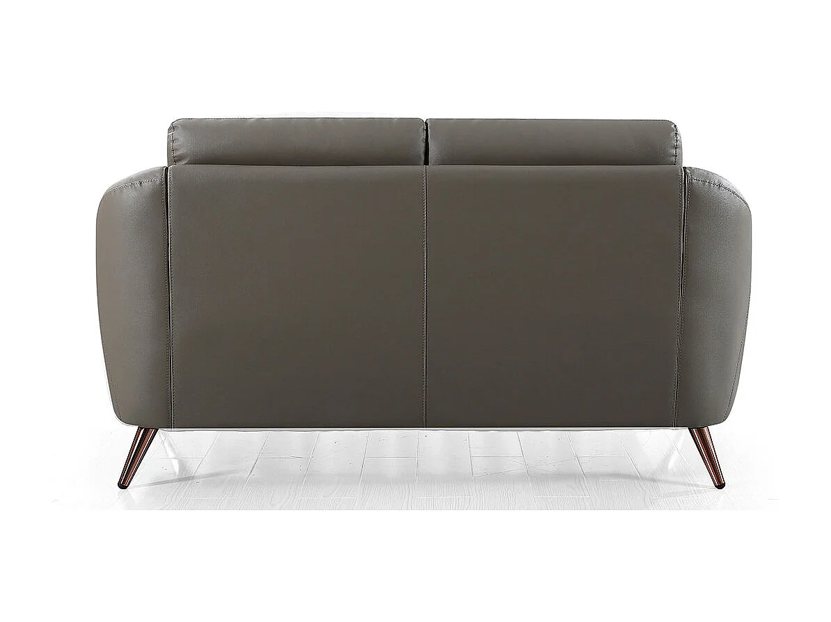 Canapé 2 places en cuir SIANNA Marron - Angle Droit