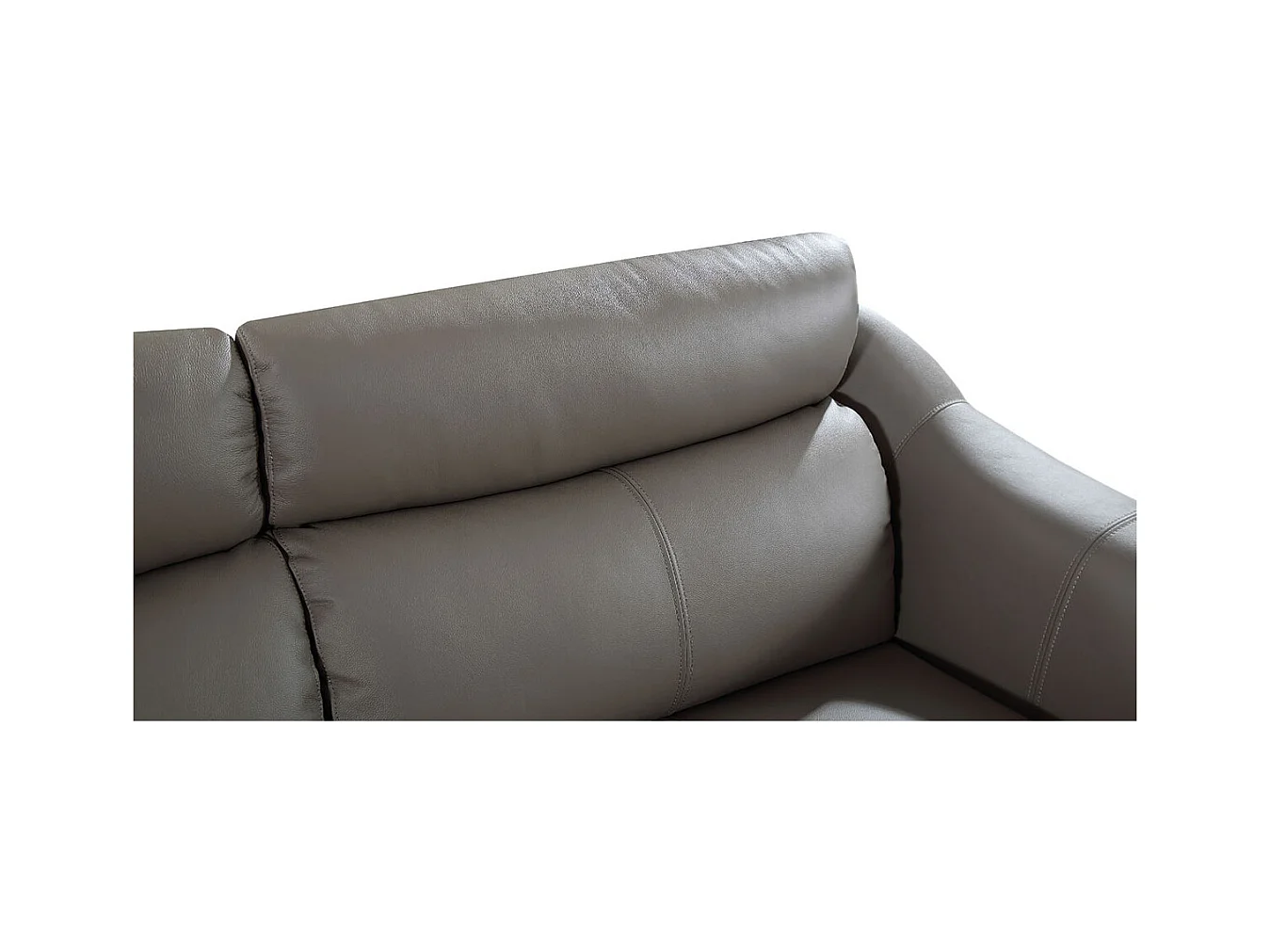 Canapé 2 places en cuir SIANNA Marron - Angle Droit