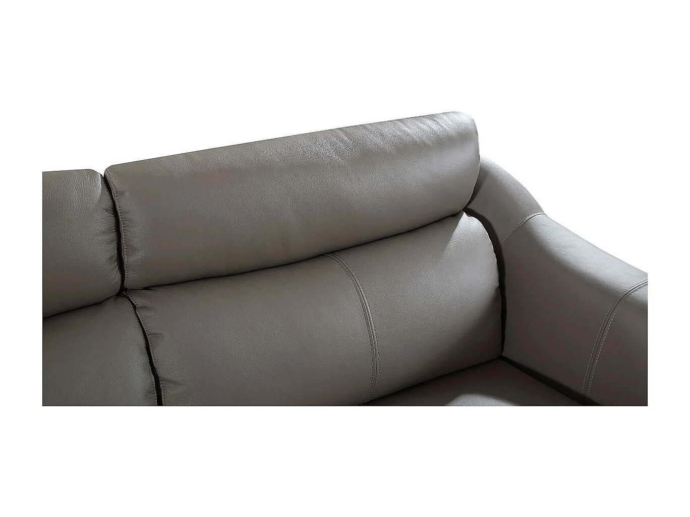 Canapé 2 places en cuir SIANNA Marron - Angle Droit