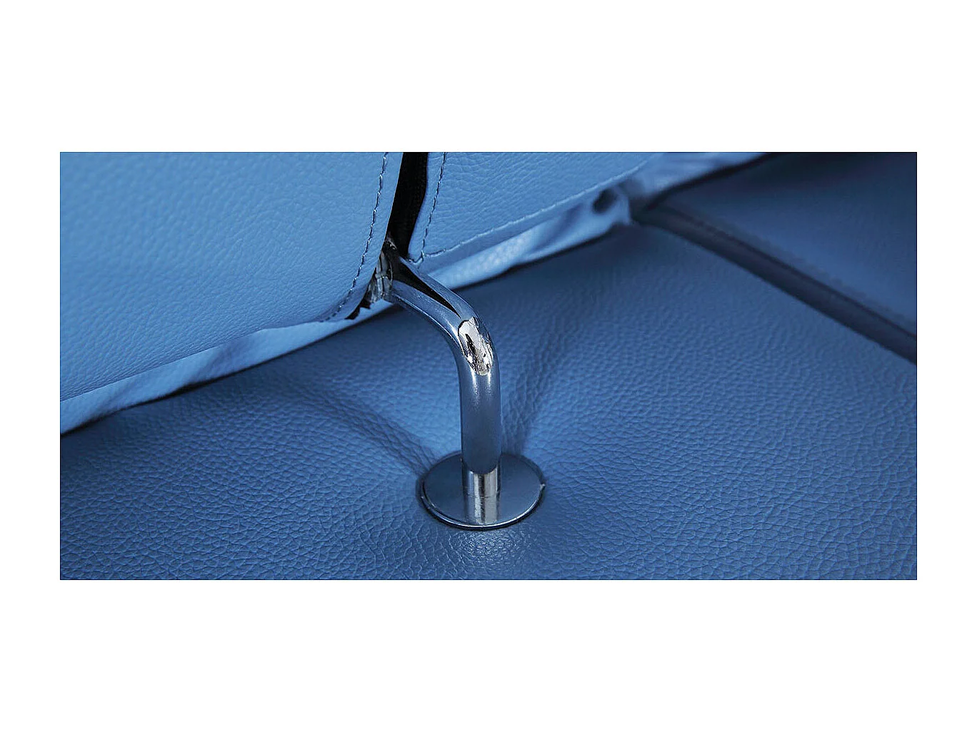 Canapé d'angle en cuir RAPHAEL Bleu - Angle Gauche