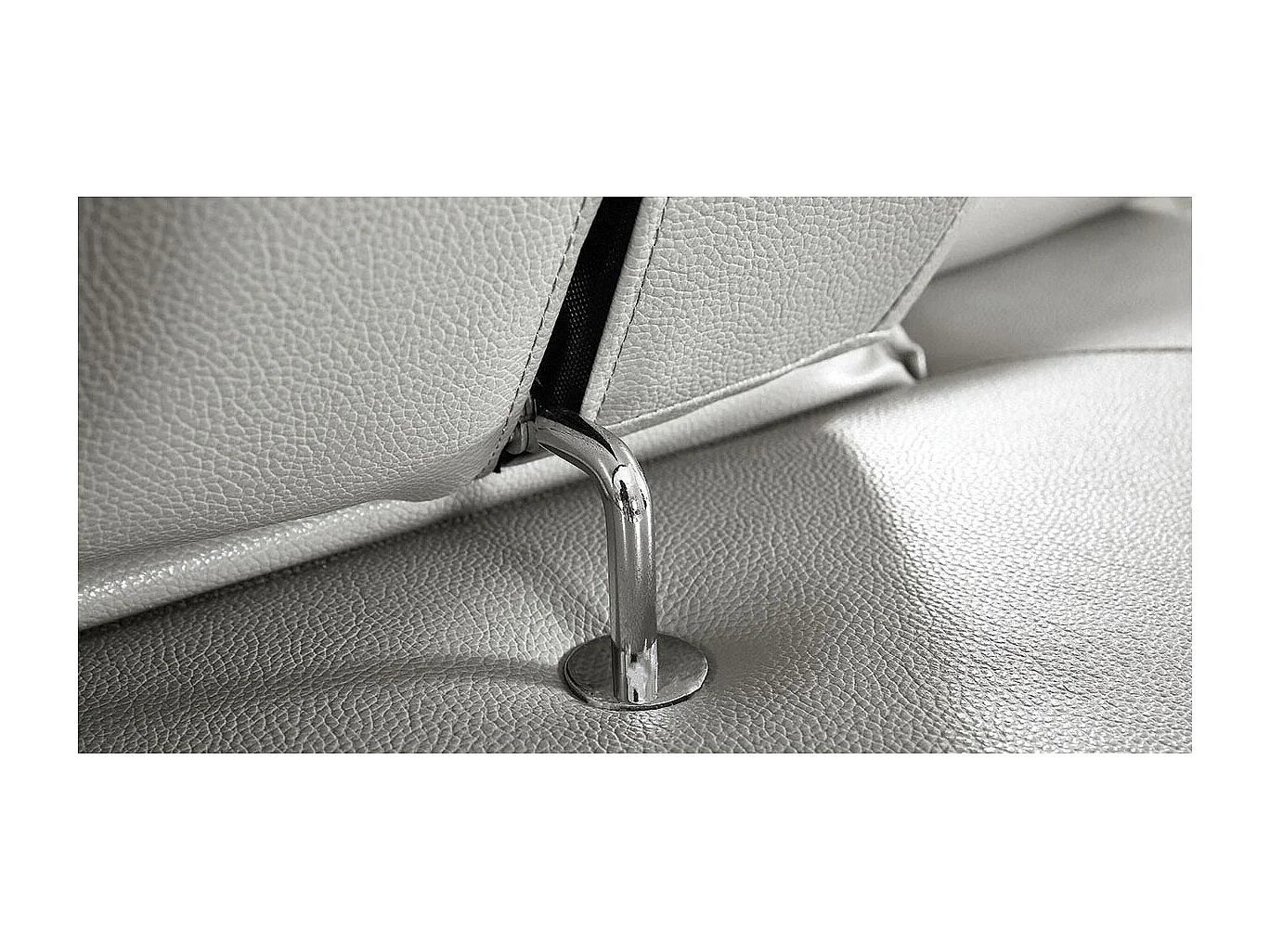 Canapé d'angle en cuir RAPHAEL Gris - Angle Droit