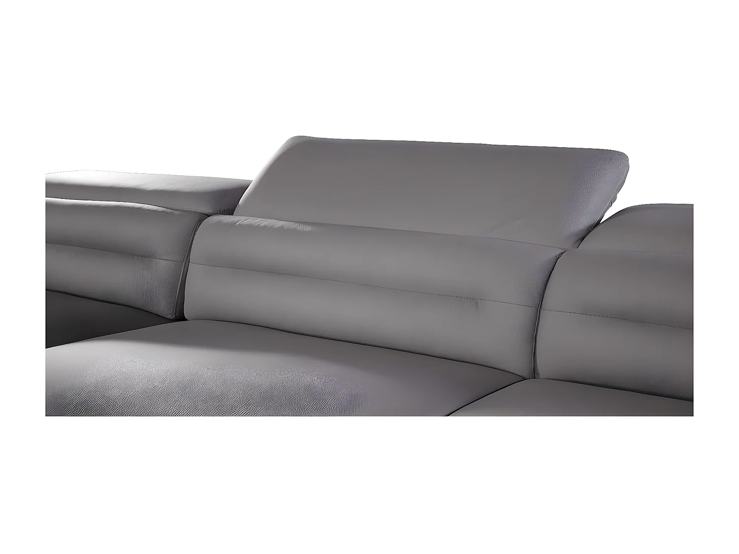 Canapé d'angle en tissu gauche TIANA - Gris - Angle Gauche