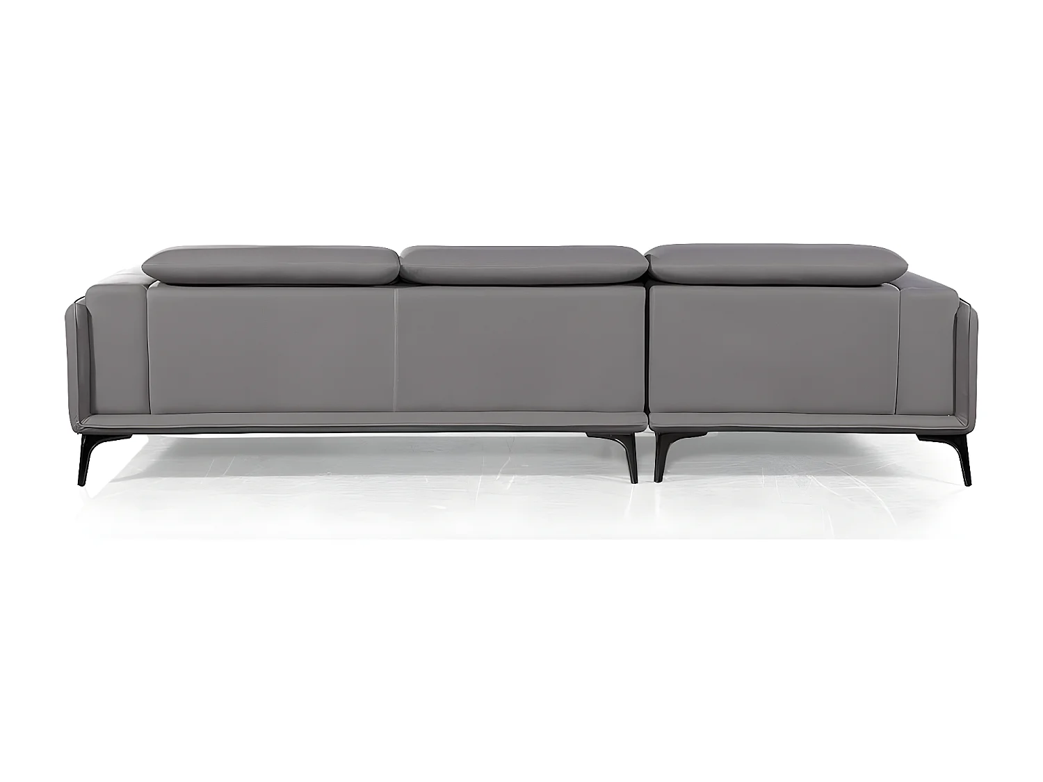 Canapé d'angle en tissu gauche TIANA - Gris - Angle Gauche