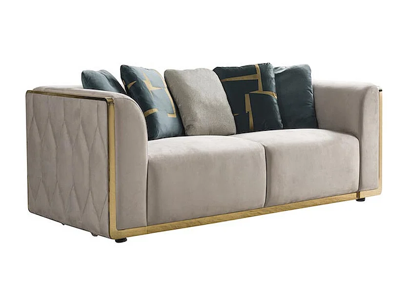 Canapé 2 places en velours JENNY - Beige