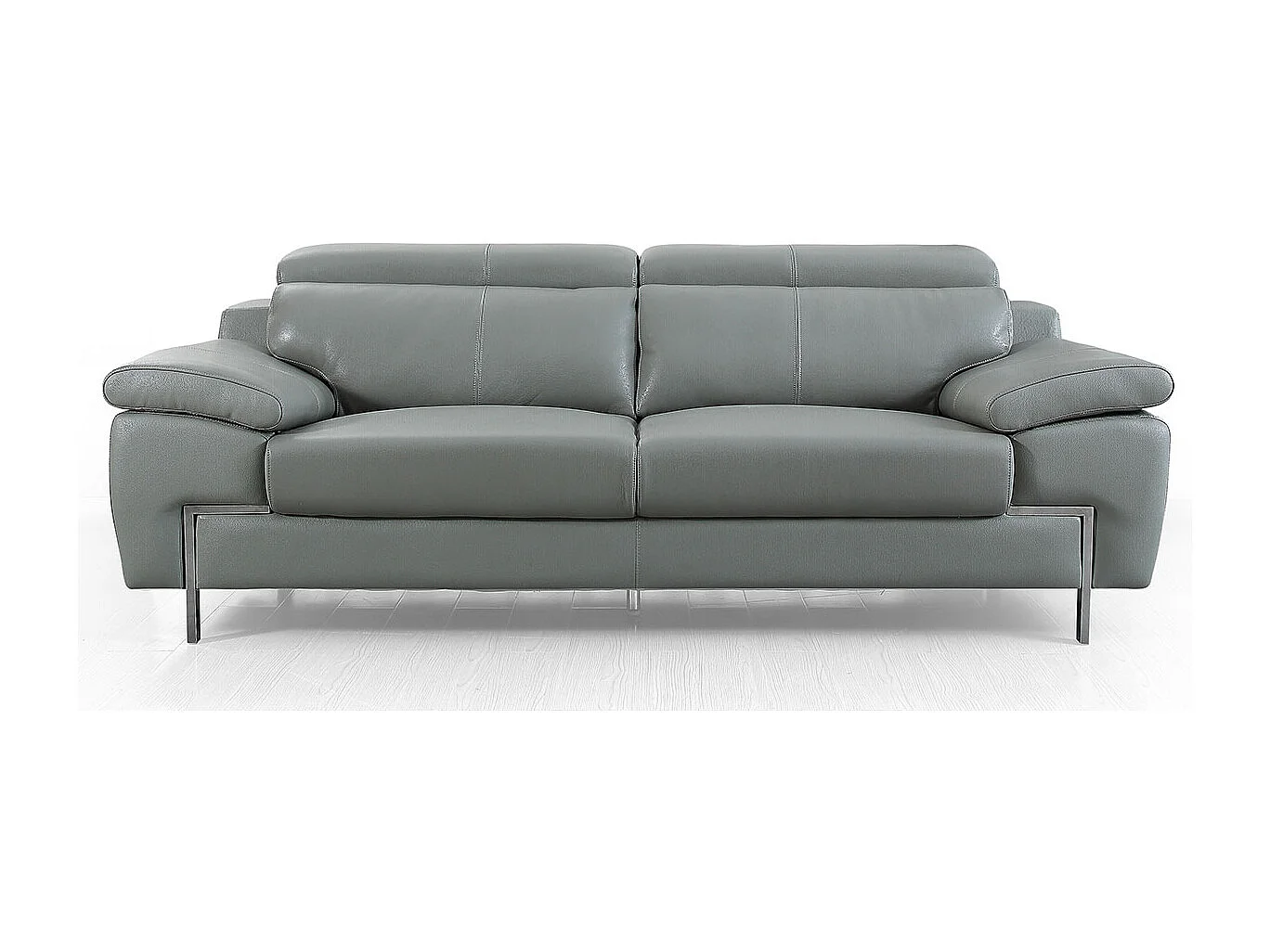 Canapé 3 places Cuir KARE Gris - Angle Droit