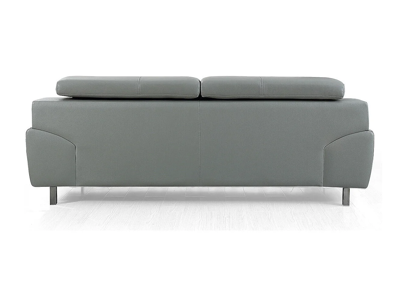 Canapé 3 places Cuir KARE Gris - Angle Droit