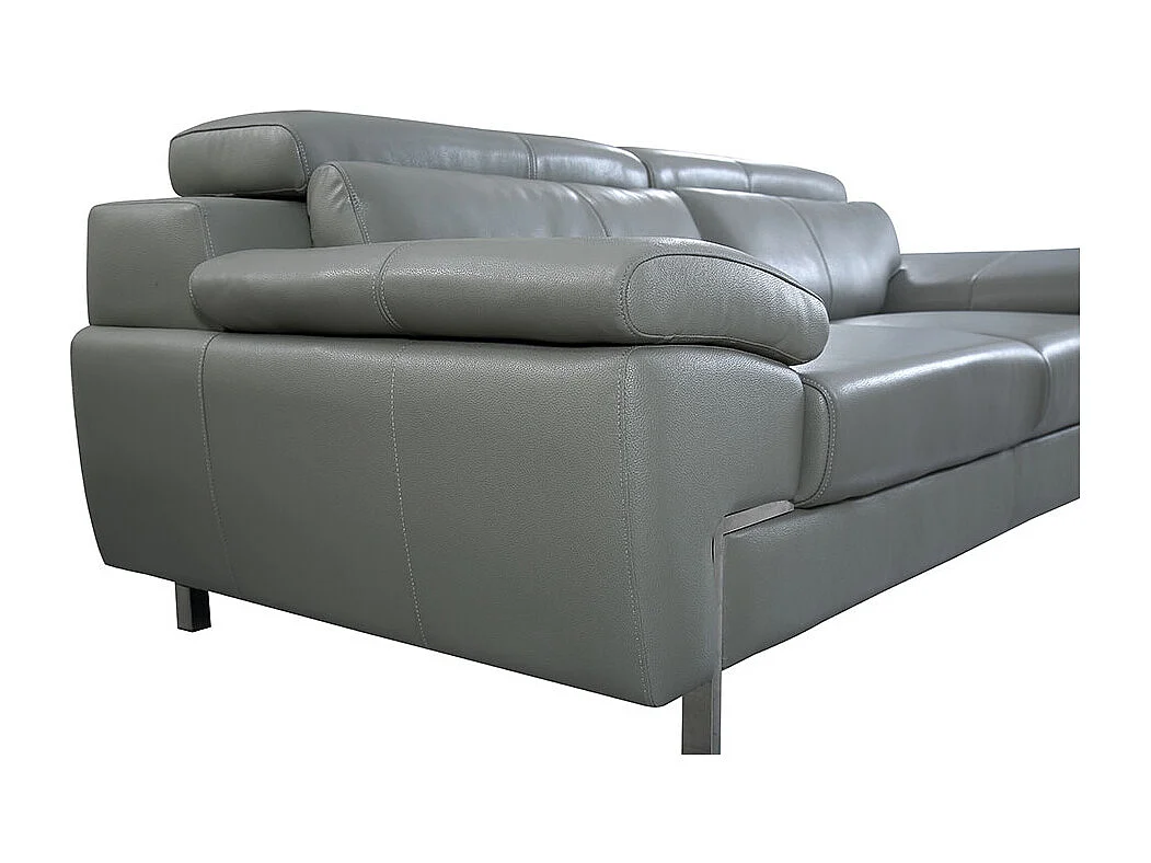 Canapé 3 places Cuir KARE Gris - Angle Droit