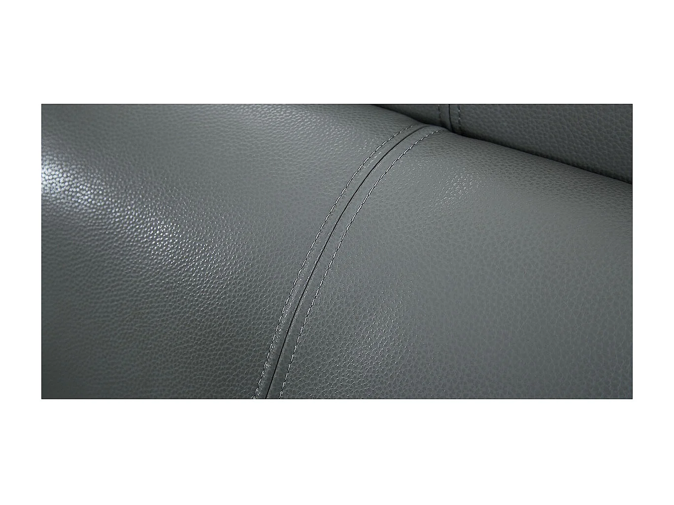 Canapé 3 places Cuir KARE Gris - Angle Droit