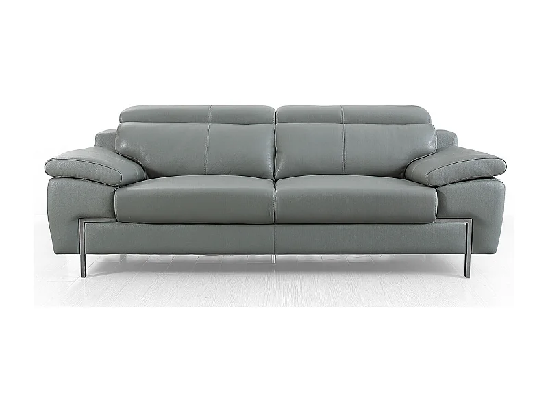 Canapé 3 places Cuir KARE Gris - Angle Droit