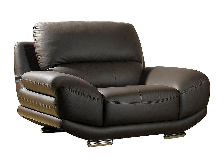 Fauteuil en cuir BARCELONA Marron